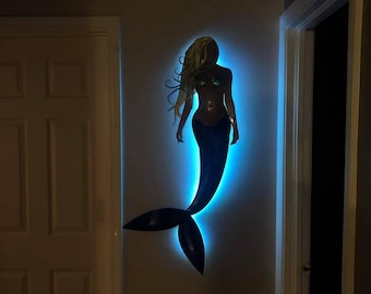 Enchanting Mermaid: Original Handmade Metal Wall Art for Ocean Lovers