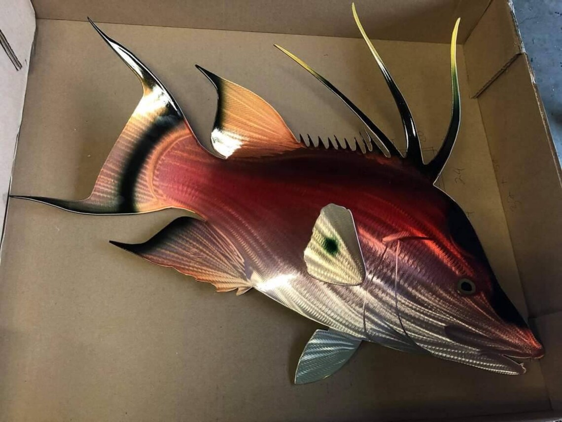 Hogfish Original Handmade Metal Wall Art Etsy