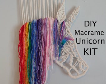 DIY Makramee Einhorn Kit: Regenbogen Wand Dekoration (PDF-Muster)