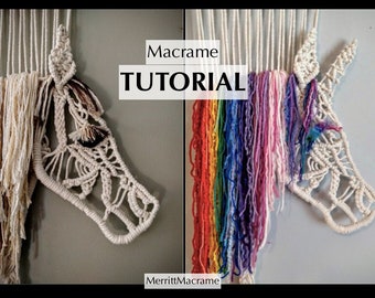 Macrame Horse, Macrame Unicorn, Macrame Tutorial Pattern in ENGLISH, Tutorial, Farmhouse decor, home decor, kid's room, intermediate