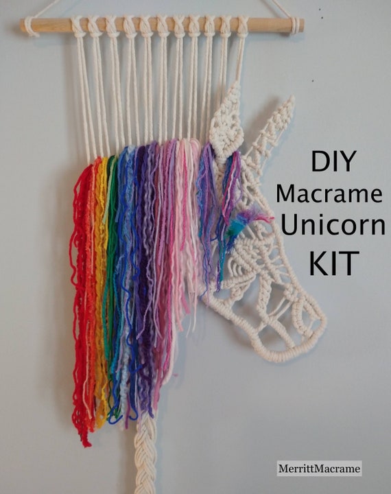 KIT de licorne en macramé bricolage, arc-en-ciel, chambre d'enfant,  décoration murale, art fibreux, chambre de fille, chambre de bébé, bébé,  baby shower, cadeau de naissance, -  France