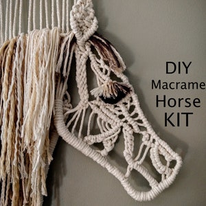 DIY Macrame HORSE KIT - farm decor, barn, rustic, cowboy, Bobbiny cord