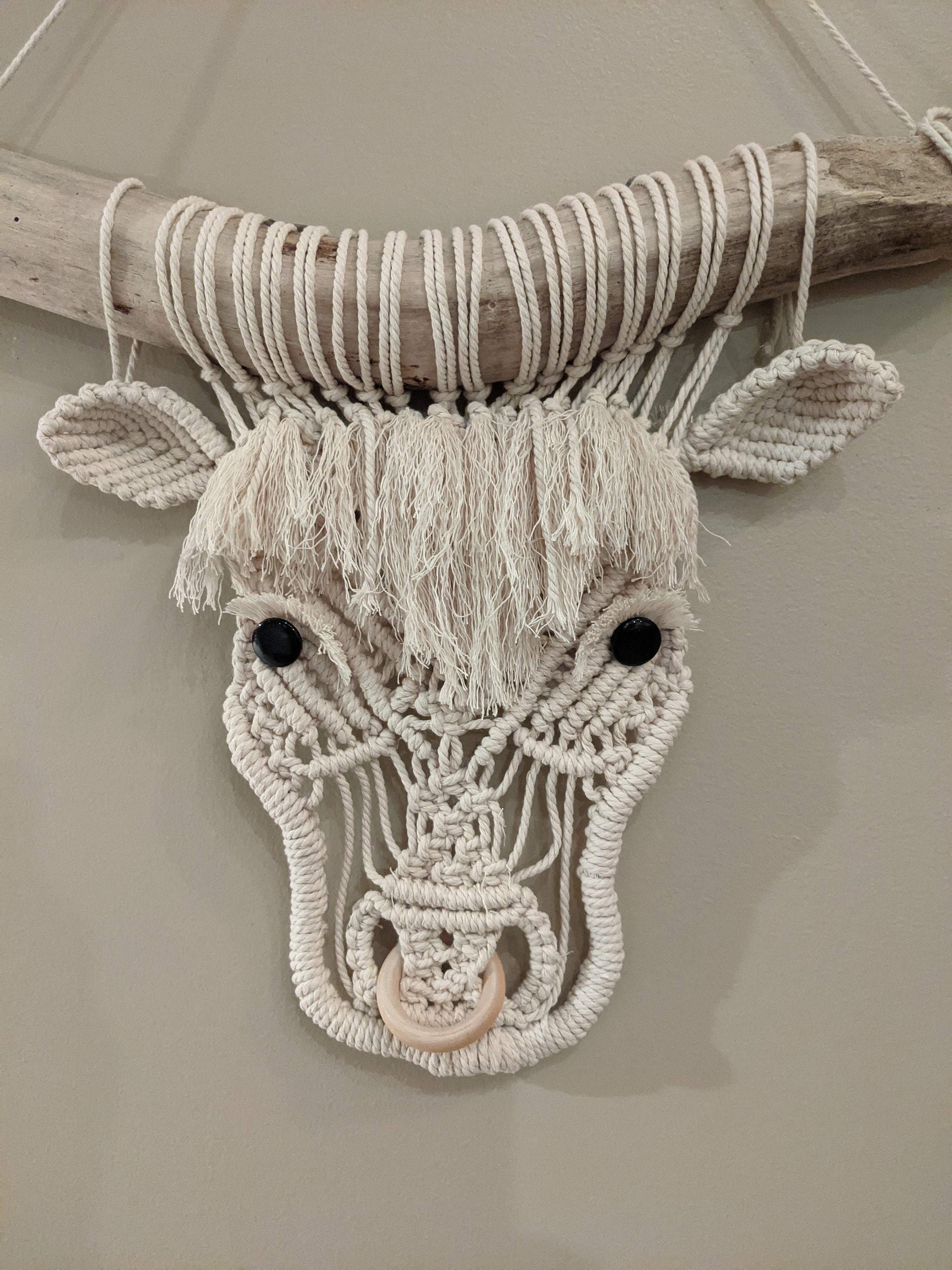 Macrame Cow Tutorial Pattern Macrame Highland Farmhouse Etsy Canada