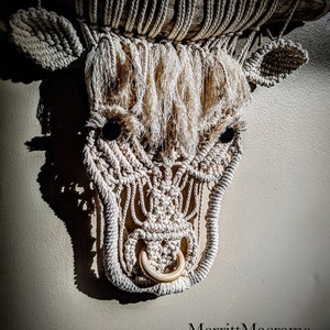 DIY Macrame Cow, macrame tutorial pattern in ENGLISH, macrame highland cow, DIY Macrame, Farmhouse decor, home decor, macrame for beginners, image 6