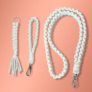 3 Patrones de Macramé: Llavero, pulsera y cordón. Patrones de macramé en PDF