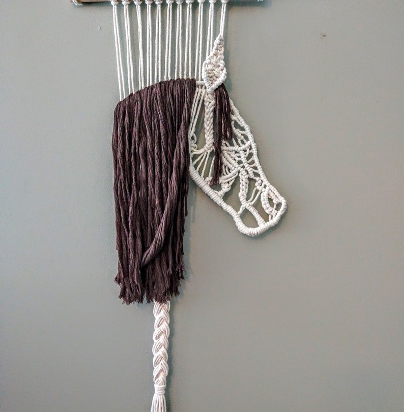 DIY Macrame HORSE KIT farm decor, barn, rustic, cowboy, Bobbiny cord image 3