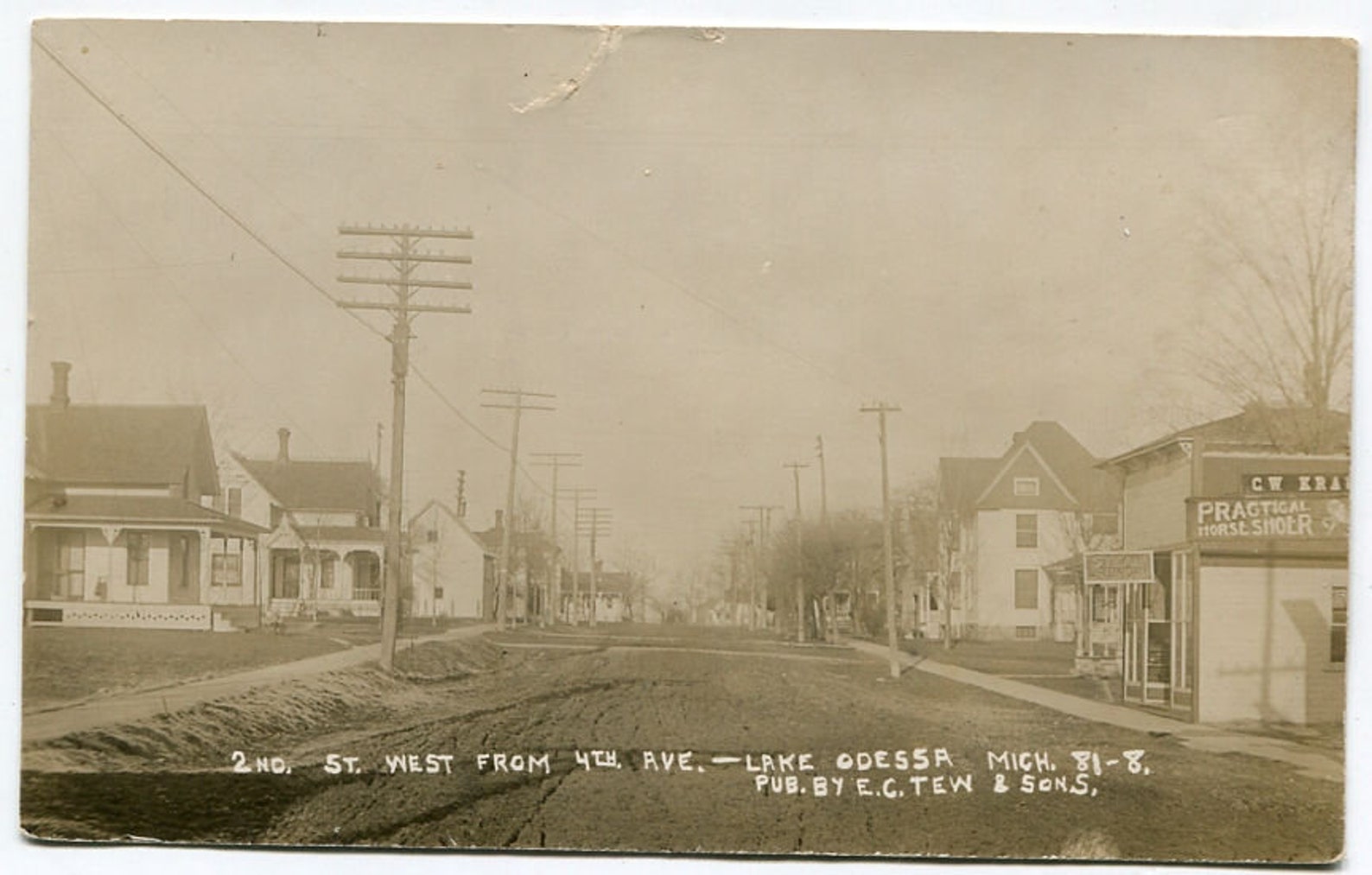 Real Photo Lake Odessa Michigan Postcard Street View Etsy