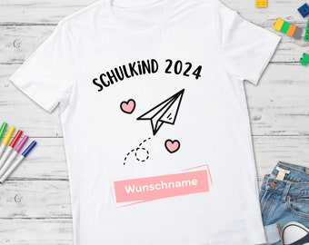 Kinder T-Shirt, Schulkind 2024, personalisiert mit Wunschname