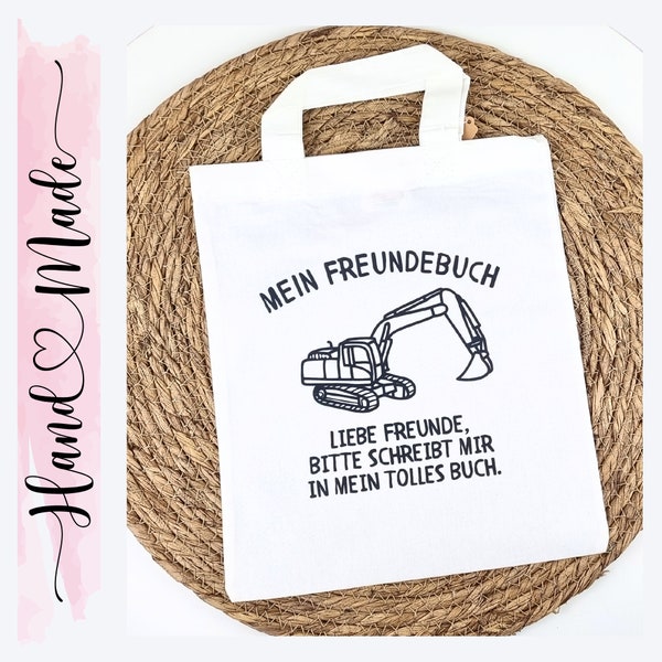 Kleine Tasche für das Freundebuch, Bagger