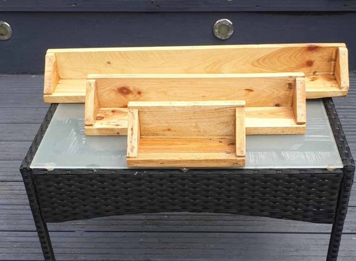 Rustic outdoor shelves set of three Etsy