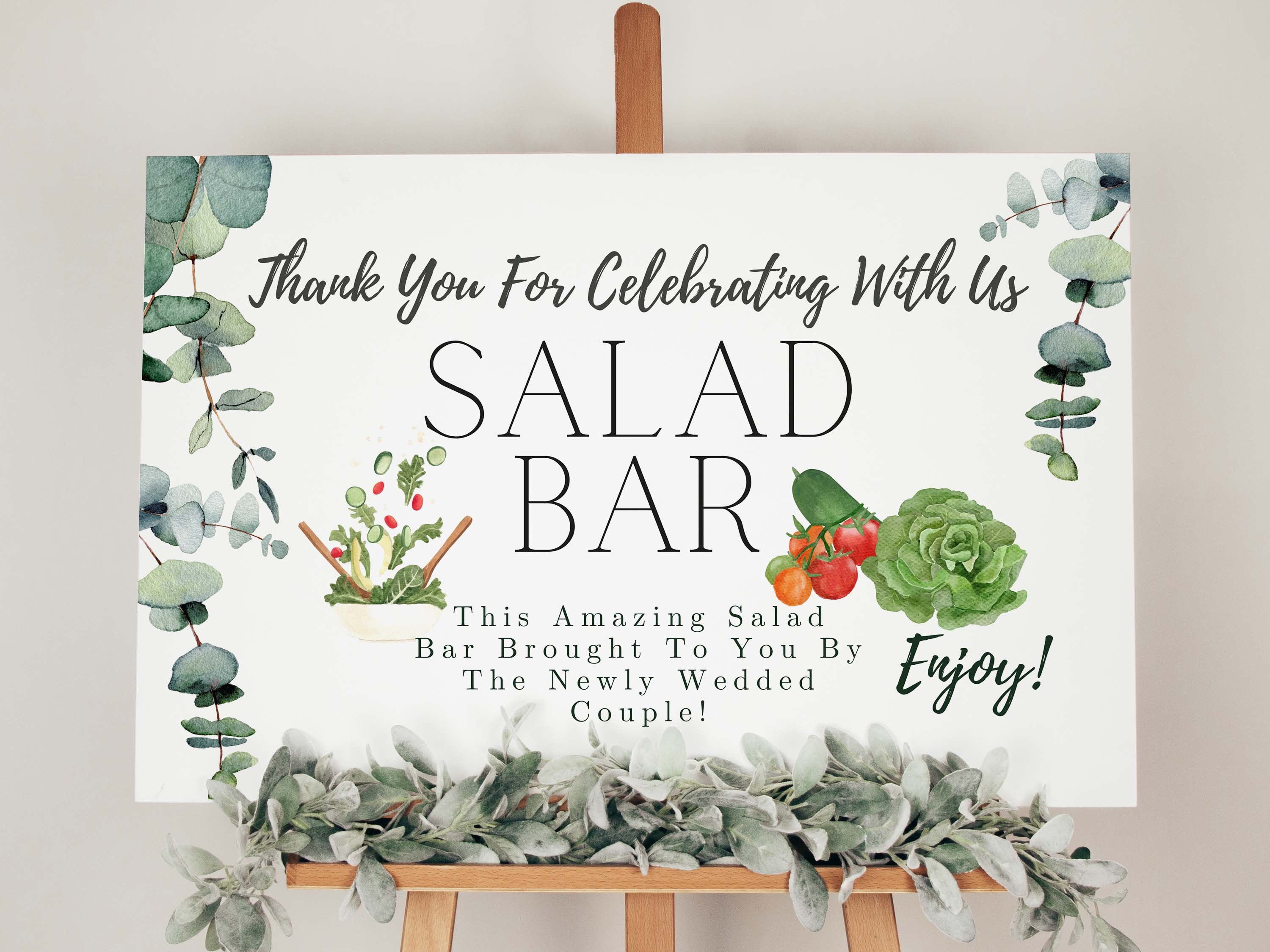 Reception Signs Salad Bar Sign Wedding Food Sign Wedding - Etsy