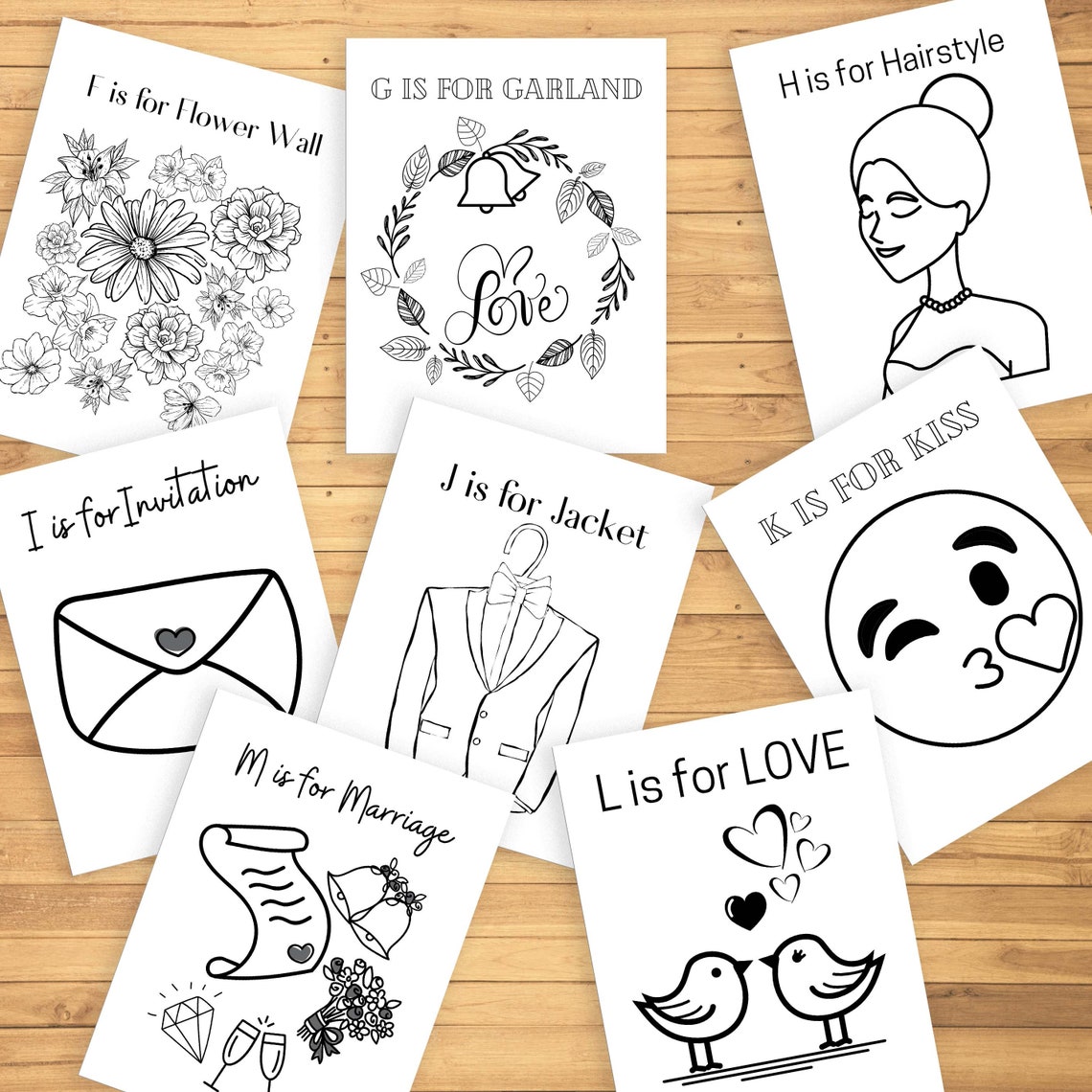 Printable Wedding Coloring Pages Wedding Activity Book - Etsy