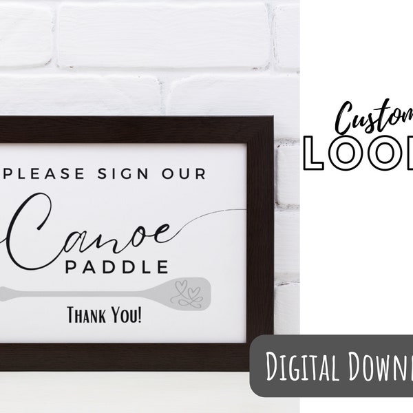 Guest books | Wedding Signs | Canoe paddle guest book | Please sign our canoe paddle | Digital download | Wedding sign book | Canoe wedding