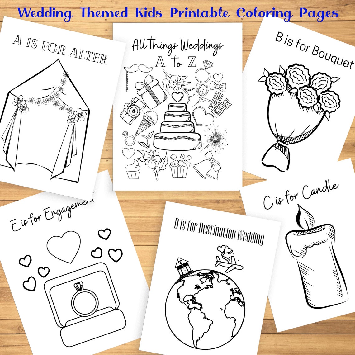 Printable Wedding Coloring Pages Wedding Activity Book - Etsy