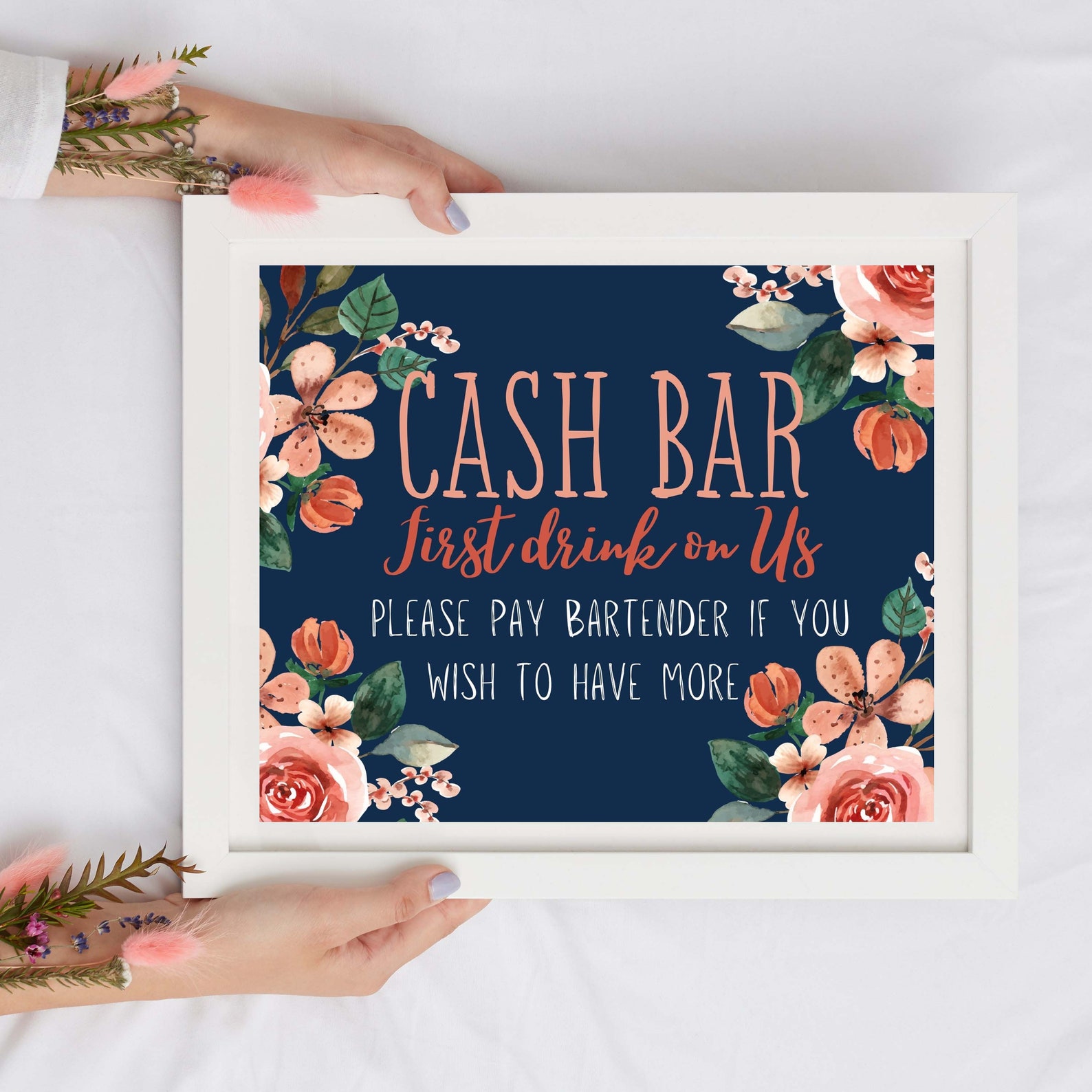 Cash Bar Sign Printable Instant Download Digital Signage Etsy