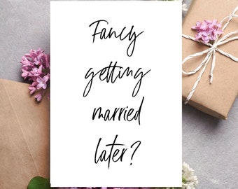 Boho style "fancy getting married later" wedding day card, to your bride on your wedding day, to your groom on your wedding day