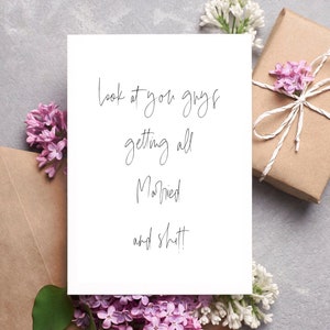 Boho Style Verlobungskarte, Hochzeitskarte, Humor, lustige Karte, witzige Karte