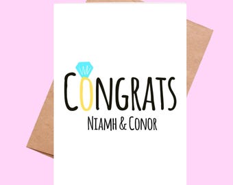 Personalized Engagement Card: Congrats Wedding Wish