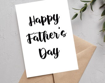 Happy Father's Day Card: A6 Matte White Card with Kraft Envelope