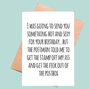 Funny birthday card, humour birthday card, witty birthday card, birthday card for him, birthday card for her, laugh out lour birthday card