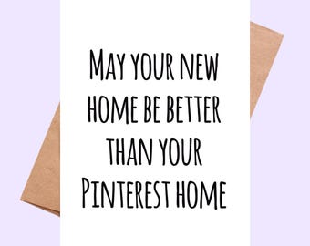 Roligt nytt hem-kort, Pinterest-hem, inflyttningspresent