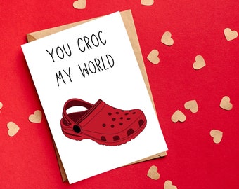You Croc My World Valentijnsdagkaart, grappige Valentijnsdagkaart, geestige Valentijnsdagkaart