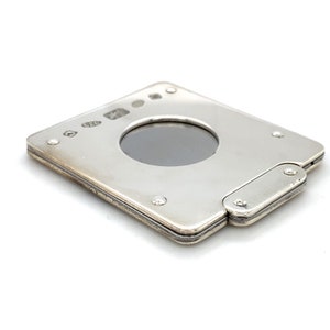 Solid Silver Square Cigar Cutter Single blade guillotine style image 1