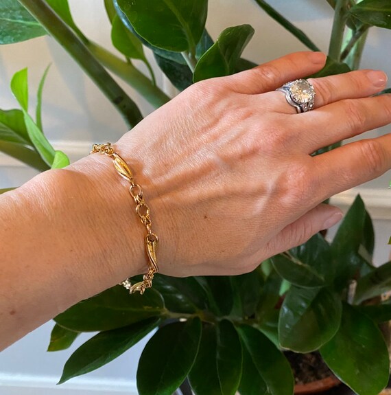 18ct Gold Fancy Link Bracelet Vintage Solid Gold Bracelet Solid