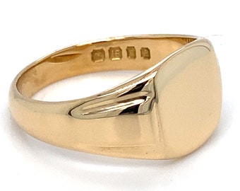 18ct Gold Signet Ring - Solid gold Mens Signet Ring - Vintage mens Ring