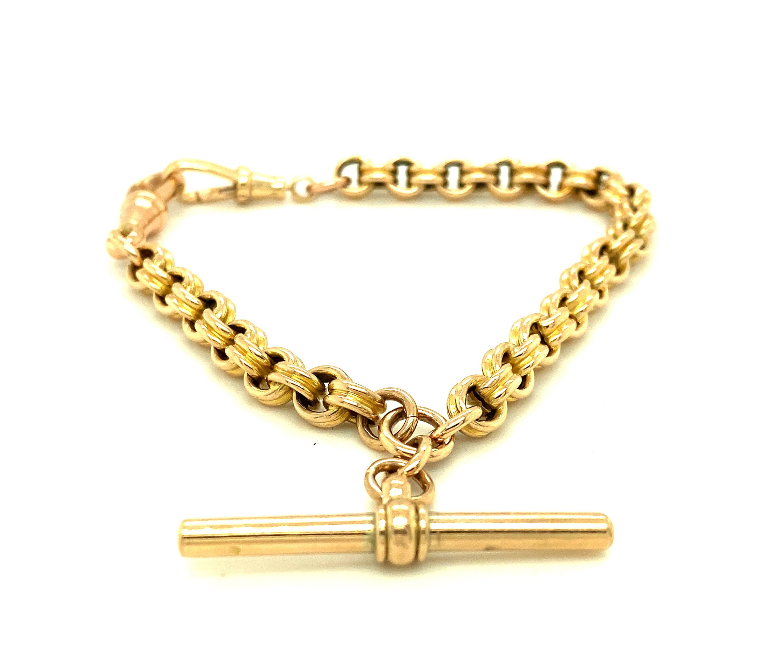 9ct gold t bar best sale bracelet