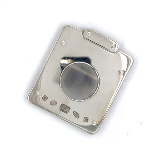 Solid Silver Square Cigar Cutter Single blade guillotine style image 3