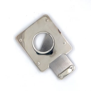 Solid Silver Square Cigar Cutter Single blade guillotine style image 9
