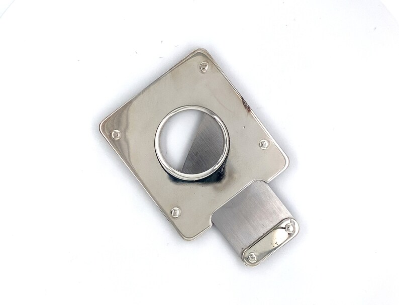 Solid Silver Square Cigar Cutter Single blade guillotine style image 9