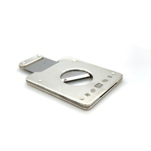 Solid Silver Square Cigar Cutter Single blade guillotine style image 5