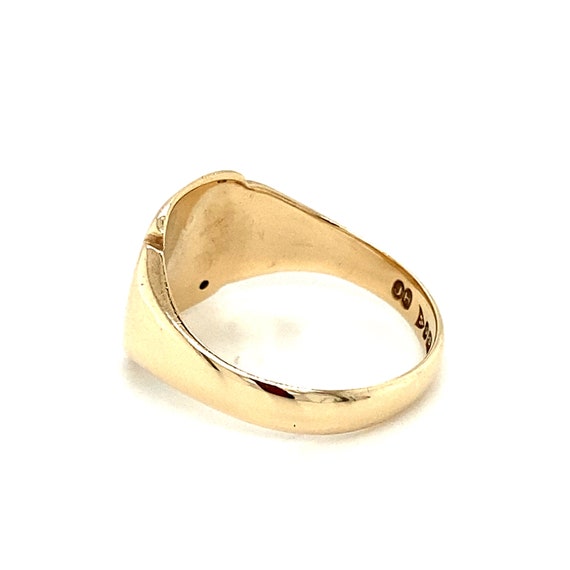 18ct Gold Signet Ring - Solid gold Mens Signet Ri… - image 8
