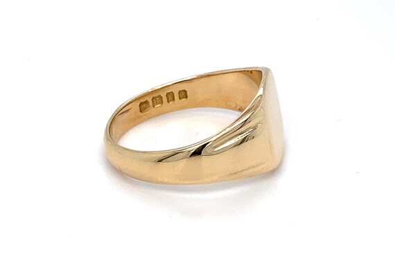 18ct Gold Signet Ring - Solid gold Mens Signet Ri… - image 4