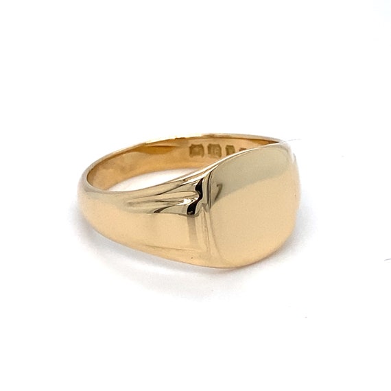 18ct Gold Signet Ring - Solid gold Mens Signet Ri… - image 2