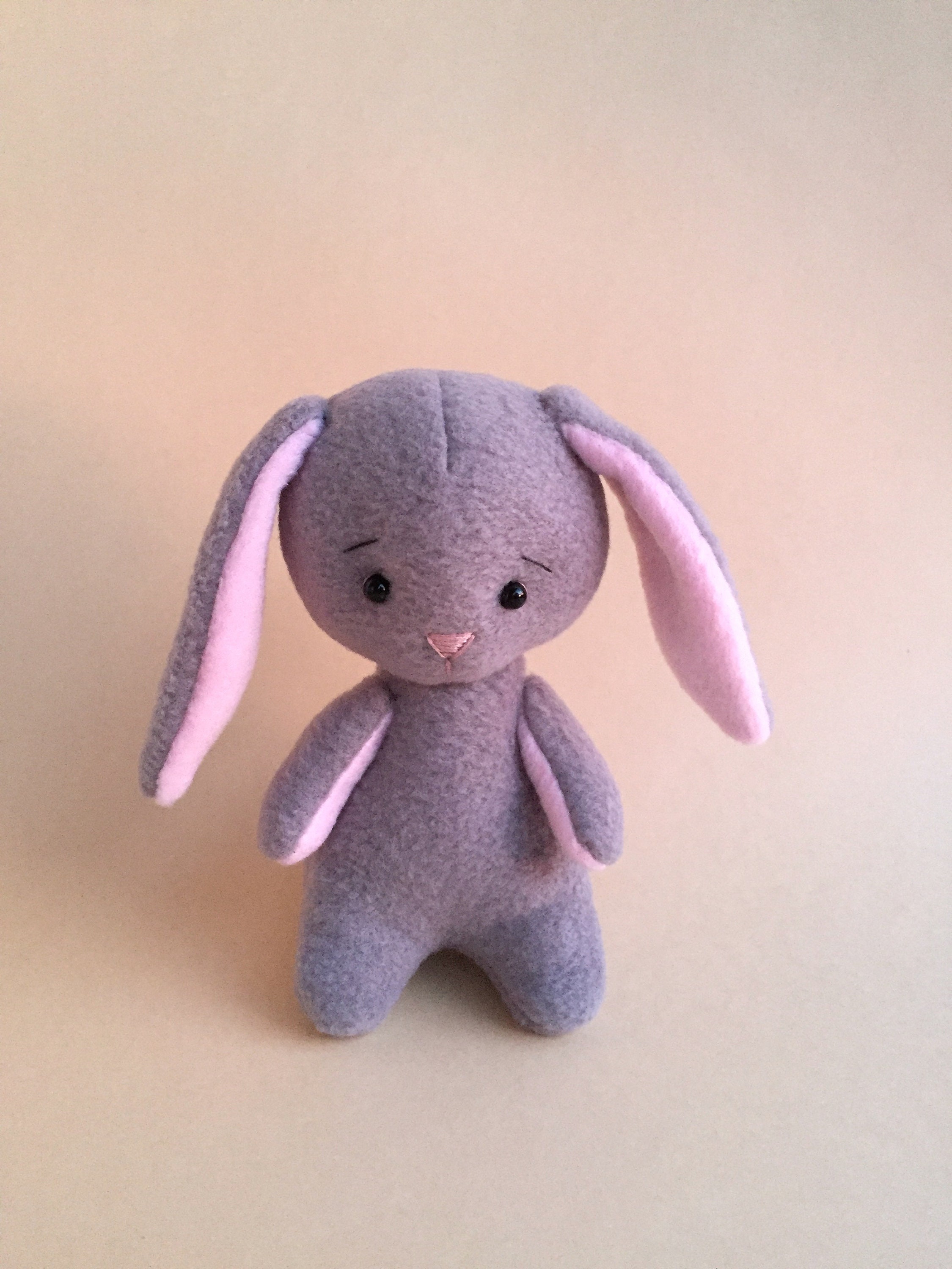 Sewn Fleece Bunny Handmade sewn toys Fleece toys Fleece Etsy