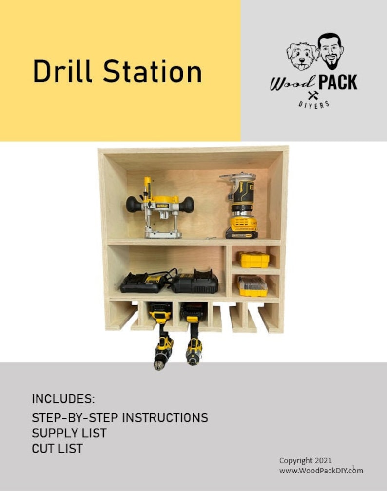 Drill Storage and Charging Station Plan Etsy
