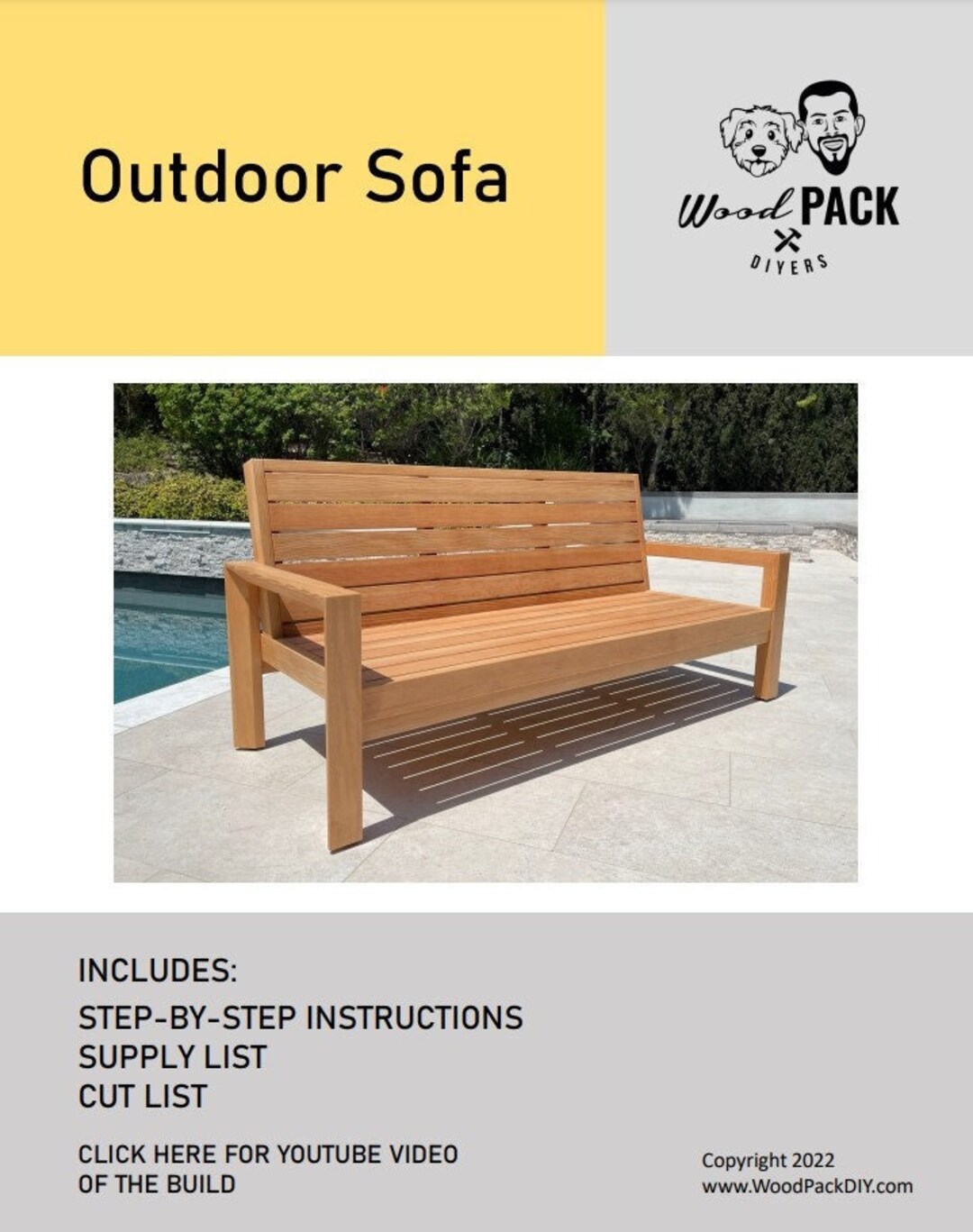 Outdoor Sofa Build Plan Etsy