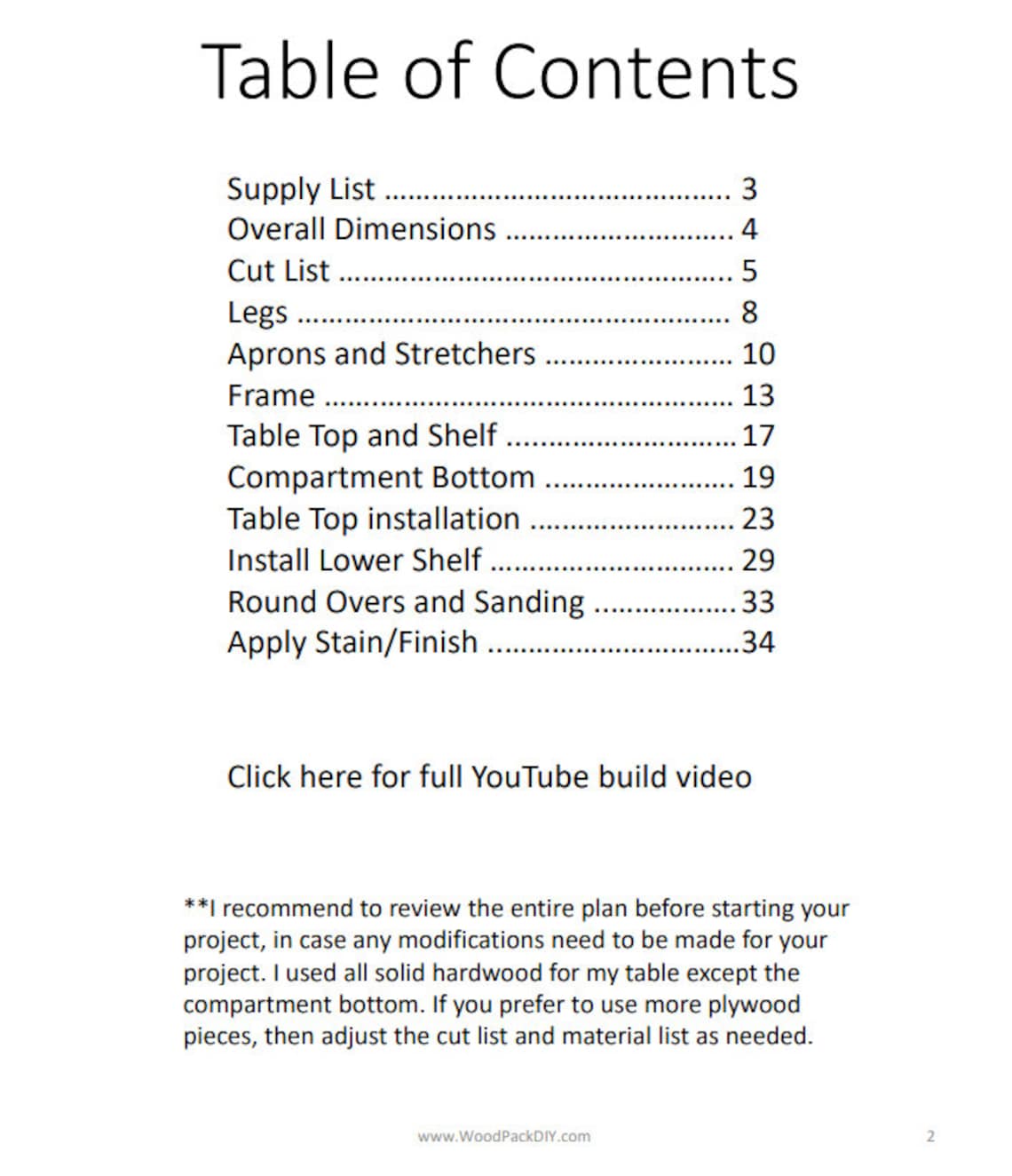 Concealment Coffee Table Build Plan Etsy