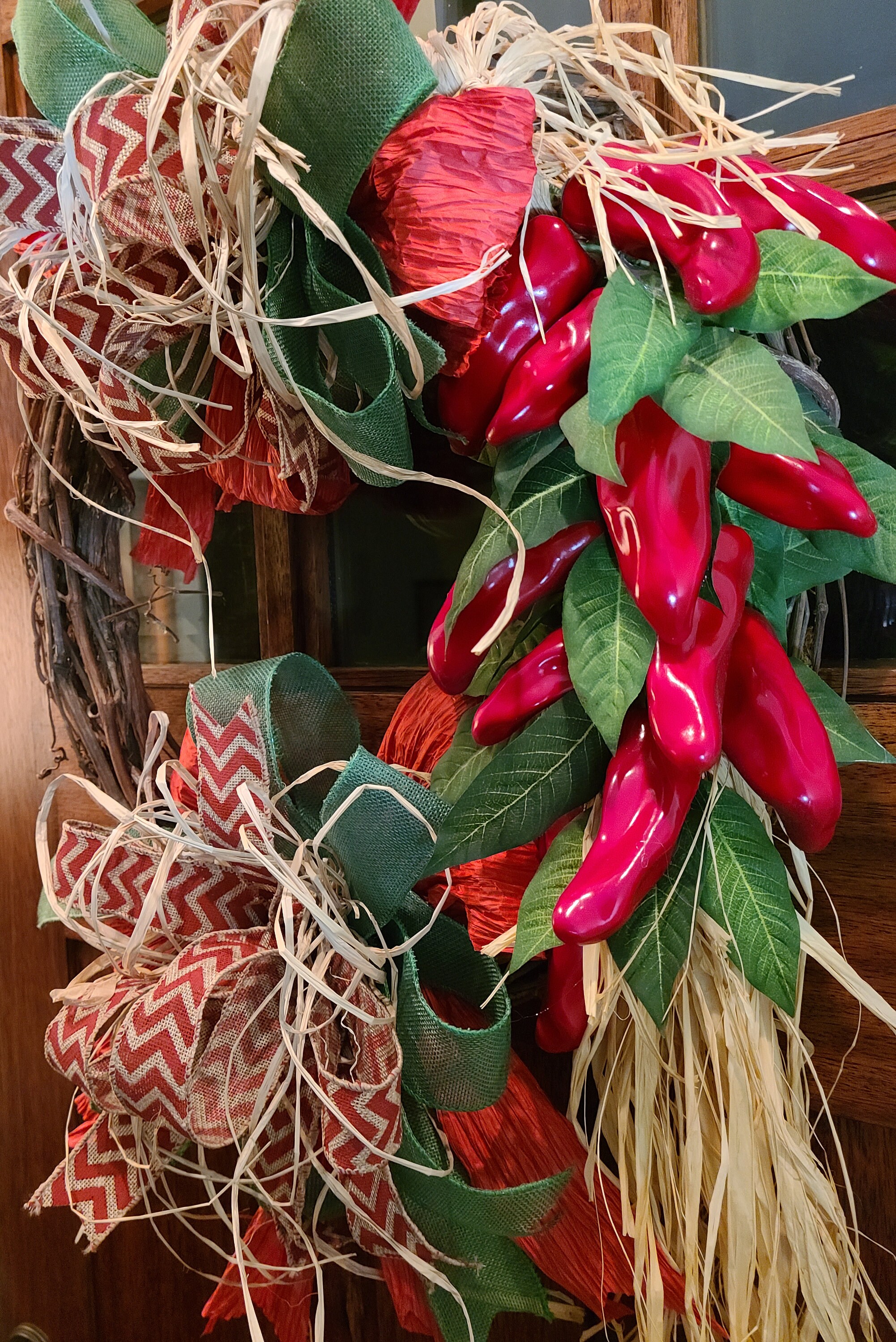 Red Chili Pepper Farmhouse Wreath Front Door Wreaths Wreaths Etsy