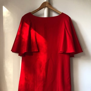Custom scarlet red wool-blend mod dress size Medium-Large
