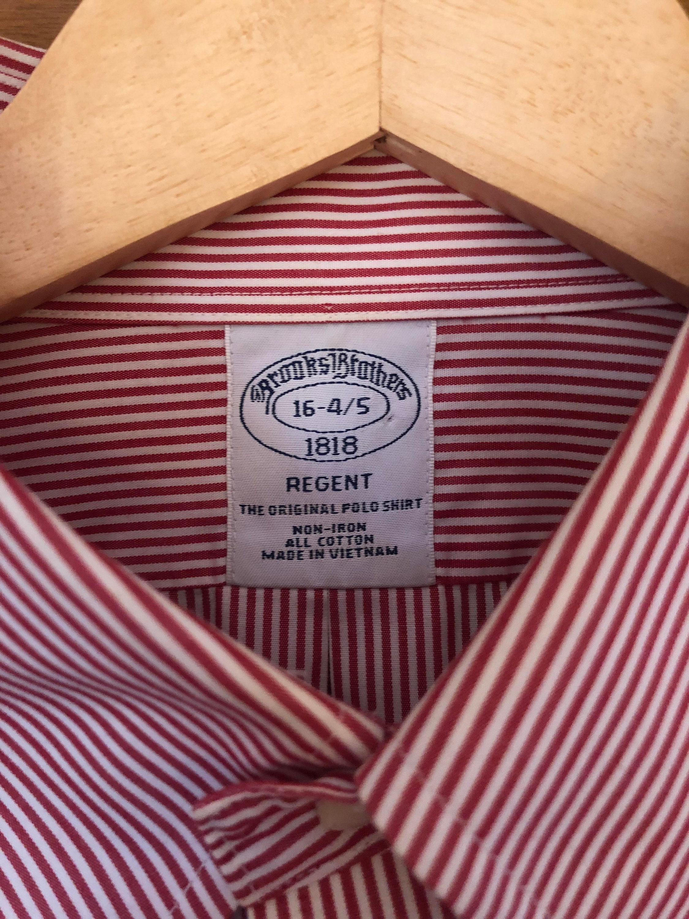 Brooks Brothers pure cotton red striped shirt size 16 1/2 | Etsy