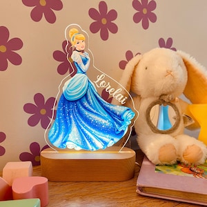 Personalized Cinderella Night Light: Kids Nursery Decor