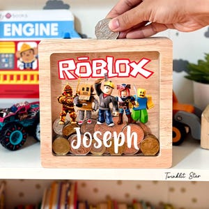 Personalised ROBLOX Money Box - Baby Gift Custom Name - Baby Girl or baby Boy Christmas Gift - 1st Birthday Gift for kids - Baby shower Gift