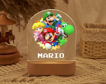 Luz de noche personalizada de Mario Bros: Decoración infantil para habitación infantil