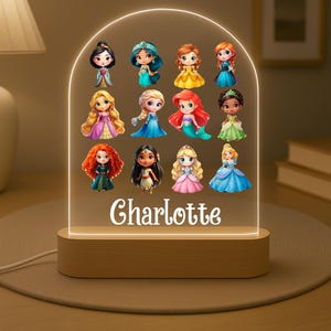 Personalized Princess Night Light: Custom Name, Teen Bedroom Decor