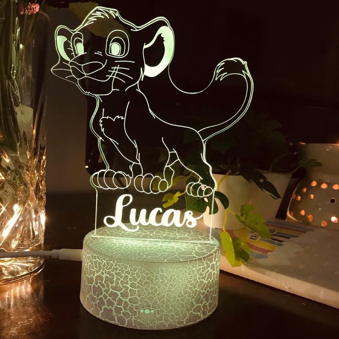 Personalised SIMBA Night Light - Jungle Theme - Perfect Christmas Gift ...