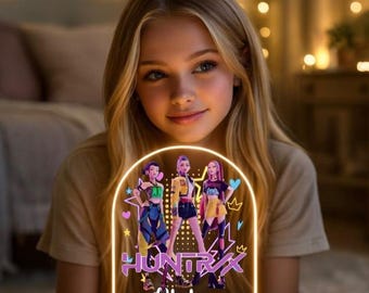 Personalised K-Pop Night Light – Custom Demon Huntrix , Anime Mira Rumi Zoey Fan Gift, Birthday Christmas Gift, Kpop Lovers Gift - Saja boys